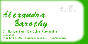 alexandra barothy business card